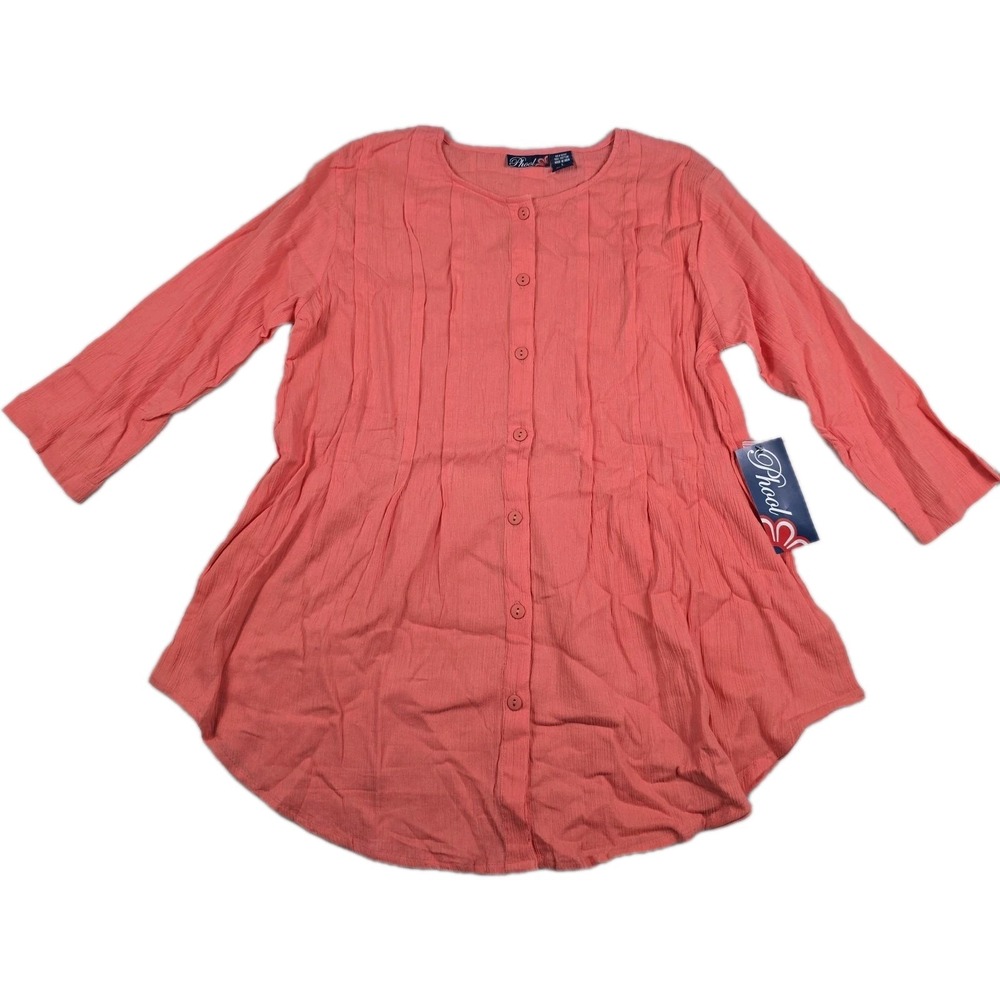Phool Vintage Gauze Blouse Top Boho Hippie Melon Women's Large New
